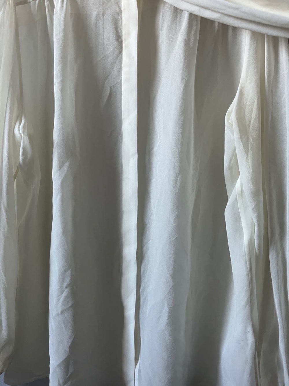 Lilysilk Bow Tie 100% mulberry Silk Jasmine Blouse sheer white tie neck top - Picture 9 of 12